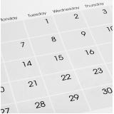 mini calendário personalizado Zona Industrial